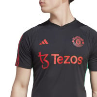 adidas Manchester United Trainingsset 2023-2024 Zwart Rood Lichtgroen