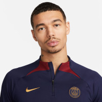 Nike Paris Saint-Germain Strike Survêtement 1/4-Zip 2023-2024 Bleu Foncé Or Rouge