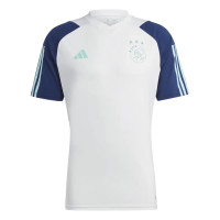 adidas Ajax Maillot d'Entraînement 2023-2024 Enfants Blanc Bleu Foncé Bleu Clair