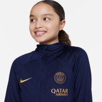 Nike Paris Saint-Germain Strike Survêtement à Capuche Full-Zip 2023-2024 Enfants Bleu Foncé Or