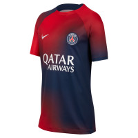 Nike Paris Saint-Germain Maillot d'Entraînement 2023-2024 Enfants Bleu Foncé Rouge Blanc