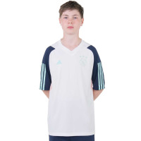 adidas Ajax Maillot d'Entraînement 2023-2024 Enfants Blanc Bleu Foncé Bleu Clair