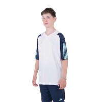 adidas Ajax Maillot d'Entraînement 2023-2024 Enfants Blanc Bleu Foncé Bleu Clair