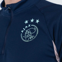 adidas Ajax Trainingstrui 2023-2024 Donkerblauw Lichtblauw Lichtroze