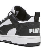 PUMA Rebound V6 Low Baskets Enfants Blanc Noir