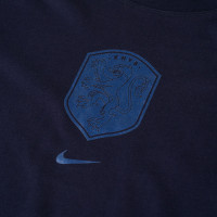 Nike Pays-Bas T-Shirt Crest 2023-2025 Femmes Bleu Foncé