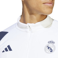 adidas Real Madrid Survêtement 1/4-Zip 2023-2024 Blanc Bleu Foncé Doré