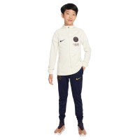Nike Paris Saint-Germain Strike Hooded Trainingspak Full-Zip 2023-2024 Kids Wit Donkerblauw
