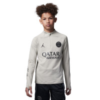 Nike Paris Saint-Germain X Jordan Strike Trainingstrui 1/4-Zip 2023-2024 Kids Beige Grijs Zwart