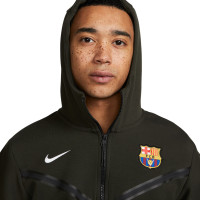 Nike FC Barcelona Tech Fleece Trainingspak 2023-2024 Donkergroen Wit