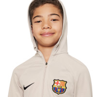Nike FC Barcelona Strike Trainingspak Full-Zip Hooded 2023-2024 Kids Beige Donkergroen Zwart