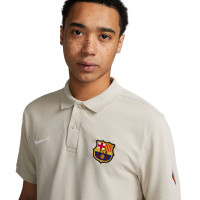Nike FC Barcelone Polo 2023-2024 Beige Blanc