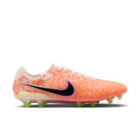 Nike Tiempo Legend 10 Elite Gazon Naturel Chaussures de Foot (FG) Orange Noir