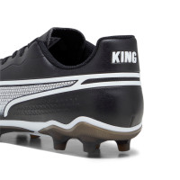 PUMA King Match Gazon Naturel Gazon Artificiel Chaussures de Foot (MG) Noir Blanc