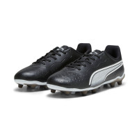 PUMA King Match Gras / Kunstgras Voetbalschoenen (MG) Kids Zwart Wit