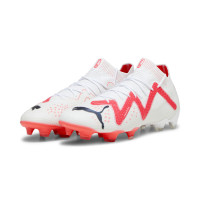 PUMA Future Ultimate Gazon Naturel Gazon Artificiel Chaussures de Foot (MG) Blanc Rouge Noir