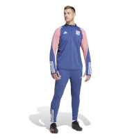 adidas Olympique Lyon Survêtement 1/4-Zip 2023-2024 Bleu Rose Blanc