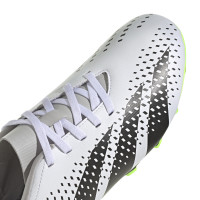 adidas Predator Accuracy.4 Gazon Naturel Gazon Artificiel Chaussures de Foot (FxG) Blanc Gris Jaune Vif Noir