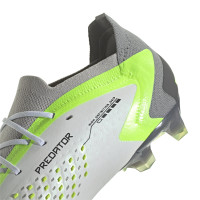 adidas Predator Accuracy.1 Low Gazon Naturel Chaussures de Foot (FG) Blanc Gris Jaune Vif Noir