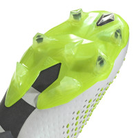 adidas Predator Accuracy.1 Low Gazon Naturel Chaussures de Foot (FG) Blanc Gris Jaune Vif Noir