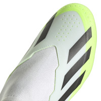adidas X Crazyfast.3 Sans Lacets Gazon Naturel Chaussures de Foot (FG) Blanc Jaune Vif Noir