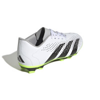 adidas Predator Accuracy.4 Gazon Naturel Gazon Artificiel Chaussures de Foot (FxG) Blanc Gris Jaune Vif Noir