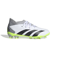 adidas Predator Accuracy.3 Gras / Kunstgras Voetbalschoenen (MG) Kids Wit Grijs Felgeel Zwart
