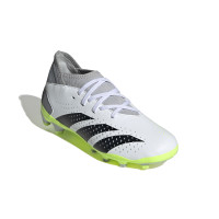 adidas Predator Accuracy.3 Gras / Kunstgras Voetbalschoenen (MG) Kids Wit Grijs Felgeel Zwart
