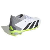 adidas Predator Accuracy.3 Gras / Kunstgras Voetbalschoenen (MG) Kids Wit Grijs Felgeel Zwart