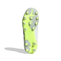 adidas Predator Accuracy.3 Gras / Kunstgras Voetbalschoenen (MG) Kids Wit Grijs Felgeel Zwart