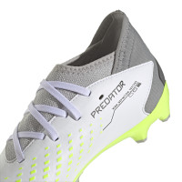 adidas Predator Accuracy.3 Gras / Kunstgras Voetbalschoenen (MG) Kids Wit Grijs Felgeel Zwart