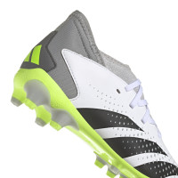adidas Predator Accuracy.3 Gras / Kunstgras Voetbalschoenen (MG) Kids Wit Grijs Felgeel Zwart