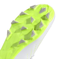 adidas Predator Accuracy.3 Gazon Naturel Gazon Artificiel Chaussures de Foot (MG) Blanc Gris Jaune Vif Noir