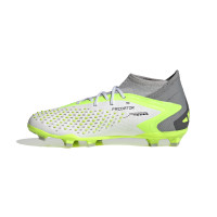 adidas Predator Accuracy.1 Gras Voetbalschoenen (FG) Kids Wit Grijs Felgeel Zwart
