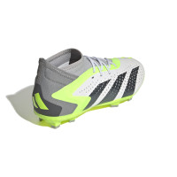 adidas Predator Accuracy.1 Gras Voetbalschoenen (FG) Kids Wit Grijs Felgeel Zwart