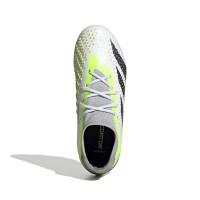 adidas Predator Accuracy.1 Gras Voetbalschoenen (FG) Kids Wit Grijs Felgeel Zwart