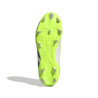 adidas Predator Accuracy.1 Gras Voetbalschoenen (FG) Kids Wit Grijs Felgeel Zwart