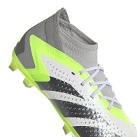 adidas Predator Accuracy.1 Gras Voetbalschoenen (FG) Kids Wit Grijs Felgeel Zwart