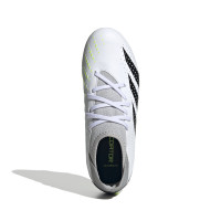 adidas Predator Accuracy.3 Gras Voetbalschoenen (FG) Kids Wit Grijs Felgeel Zwart