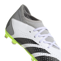 adidas Predator Accuracy.3 Gras Voetbalschoenen (FG) Kids Wit Grijs Felgeel Zwart