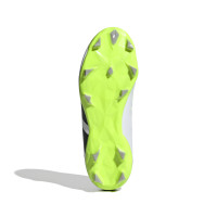 adidas Predator Accuracy.3 Veterloze Gras Voetbalschoenen (FG) Kids Wit Grijs Felgeel Zwart