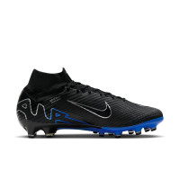 Nike Zoom Mercurial Superfly 9 Elite Gazon Artificiel Chaussures de Foot (AG) Noir Bleu Blanc