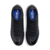 Nike Zoom Mercurial Superfly 9 Academy Gazon Naturel Gazon Artificiel Chaussures de Foot (MG) Noir Bleu Blanc