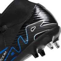 Nike Zoom Mercurial Superfly 9 Academy Crampons Vissés Chaussures de Foot  (SG) Anti-Clog Noir Bleu Blanc 
