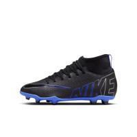 Nike Mercurial Superfly 9 Club Gazon Naturel Gazon Artificiel Chaussures de Football (MG) Enfants Noir Bleu Blanc