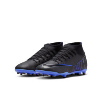 Nike Mercurial Superfly 9 Club Gazon Naturel Gazon Artificiel Chaussures de Football (MG) Enfants Noir Bleu Blanc