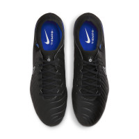 Nike Tiempo Legend 10 Pro Gazon Naturel Chaussures de Foot (FG) Noir Bleu
