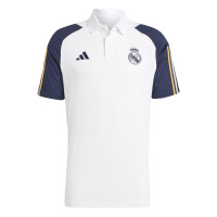 adidas Real Madrid Polo 2023-2024 Blanc Bleu Foncé Or