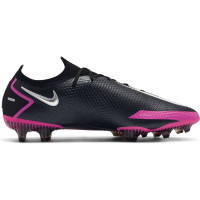 Nike PHANTOM GT ELITE Gras Voetbalschoenen (FG) Zwart Zilver Roze