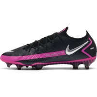 Nike PHANTOM GT ELITE Gras Voetbalschoenen (FG) Zwart Zilver Roze